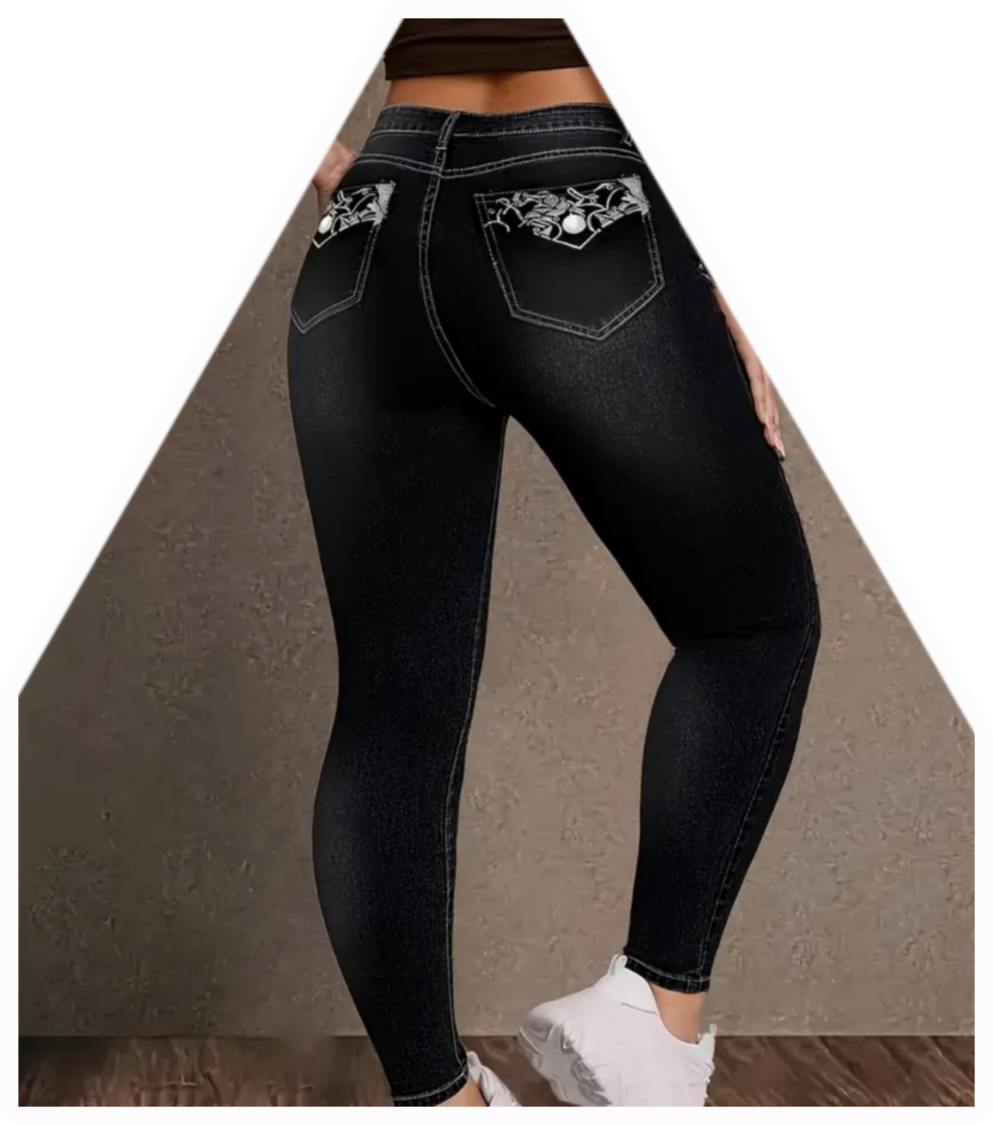 skinny yet curvy denim pants